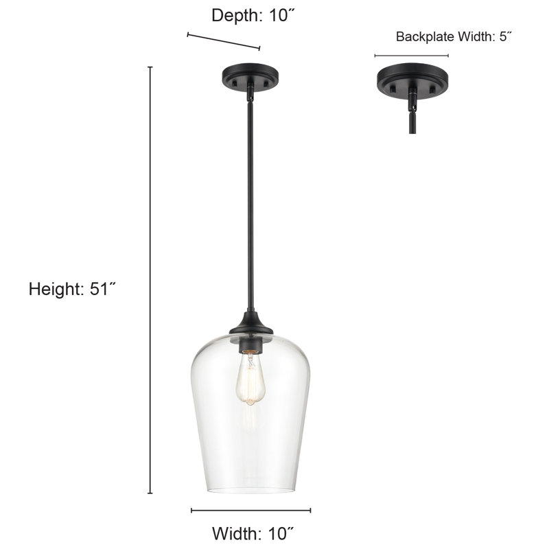 Luminaire suspendu à pot 1 lumière Scarlett-Leigh, H 62 po x l 10 po x P 10 po