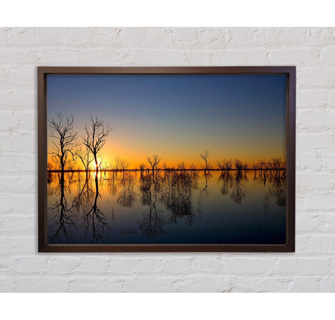 Beautiful Reflections Of The Winter Trees - Single Picture Frame Kunstdrucke auf Leinwand