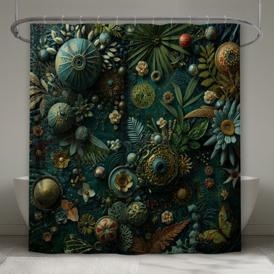 Rideaux de douche Intricate Botanical Collage