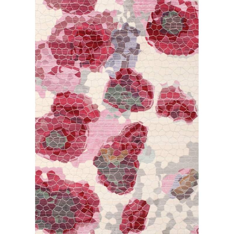 Tapis contemporain rouge, Rectangle 2 pi x 4 pi