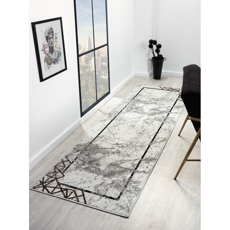 Vladya Abstract Border Area Rug, Runner 2'8" x 7'10"