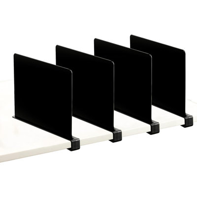 Acrylic Shelf Dividers For Closets,Wood Shelf Dividers, 4 PCS Shelf Separators,Perfect For Clothes Organizer And Bedroom Kitchen Cabinets Shelf Storage And Organization