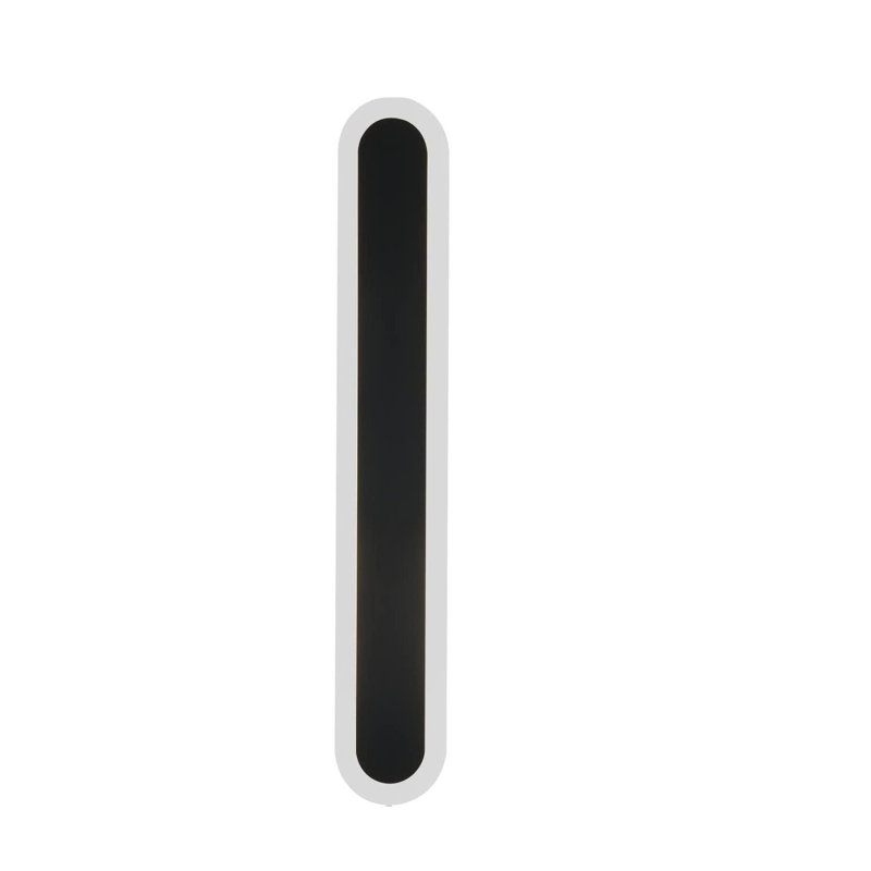 Aarthi LED wall light black: IP65 waterproof, oval, 8cm H x 100cmW x 0.8cm D, 21W