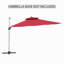 Parasol d'extérieur carré 11 pi double rouge 11 pi (sans base de parasol)-1006591013