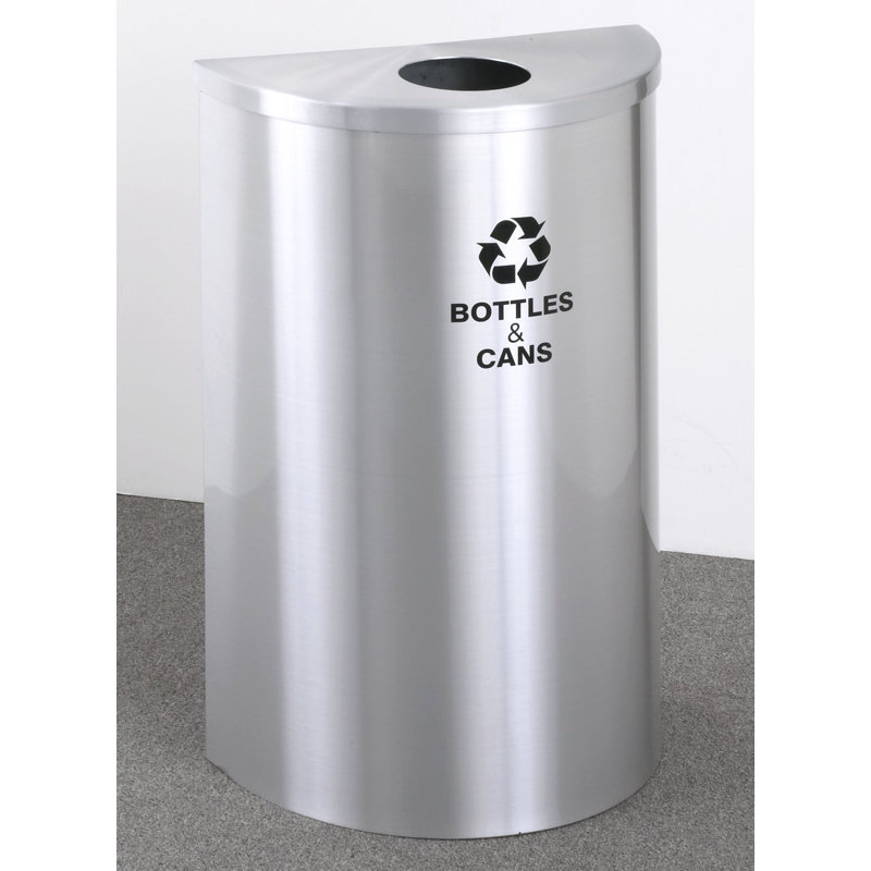 Poubelle de recyclage 14 gallons single stream RecyclePro, Aluminium satiné