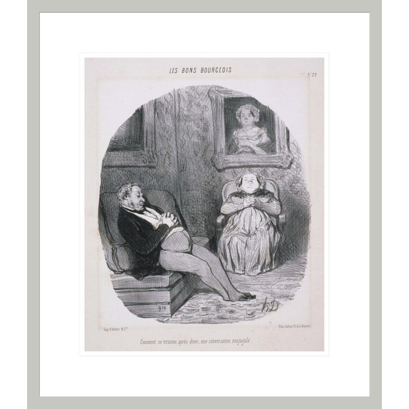 Les Bons Bourges: Comment se terminent une conversation par Honoré Daumier, H 20,46 po x l 17,75 po