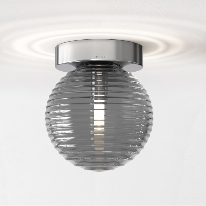 Tacoma 1 - Light Flush Mount, Ribbed, Polished Chrome, Smoke