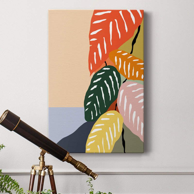 Plante tropicale II - peinture sur toile tendue, H 60 po x l 40 po x P 1 po