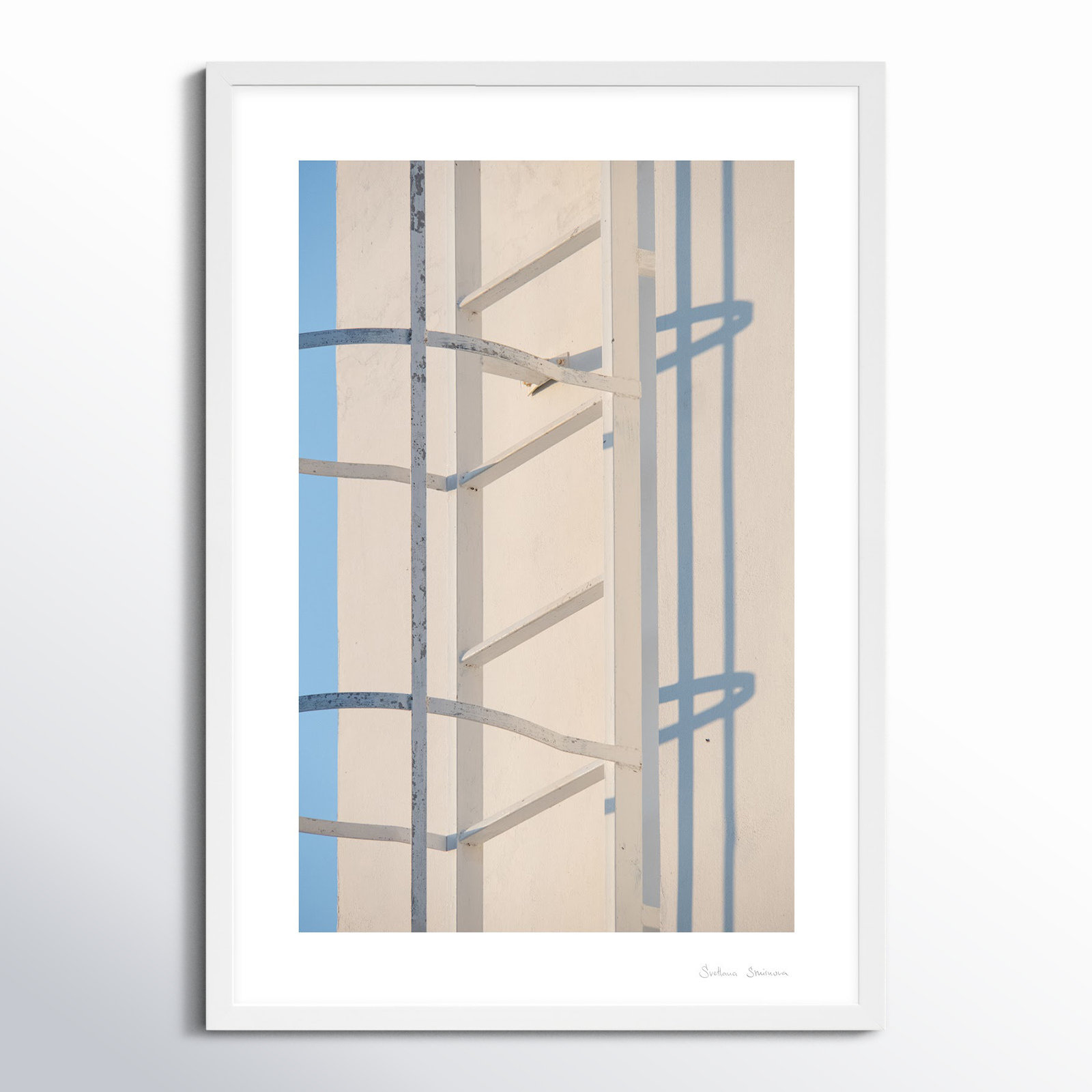 Lowell "White Fragments from Greece 3" Print, White, 30" H x 21" W x 1.25" D