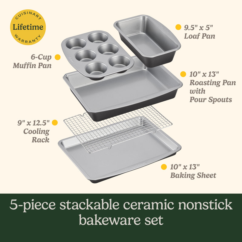 5-Piece Stackable Ceramic Nonstick Bakeware