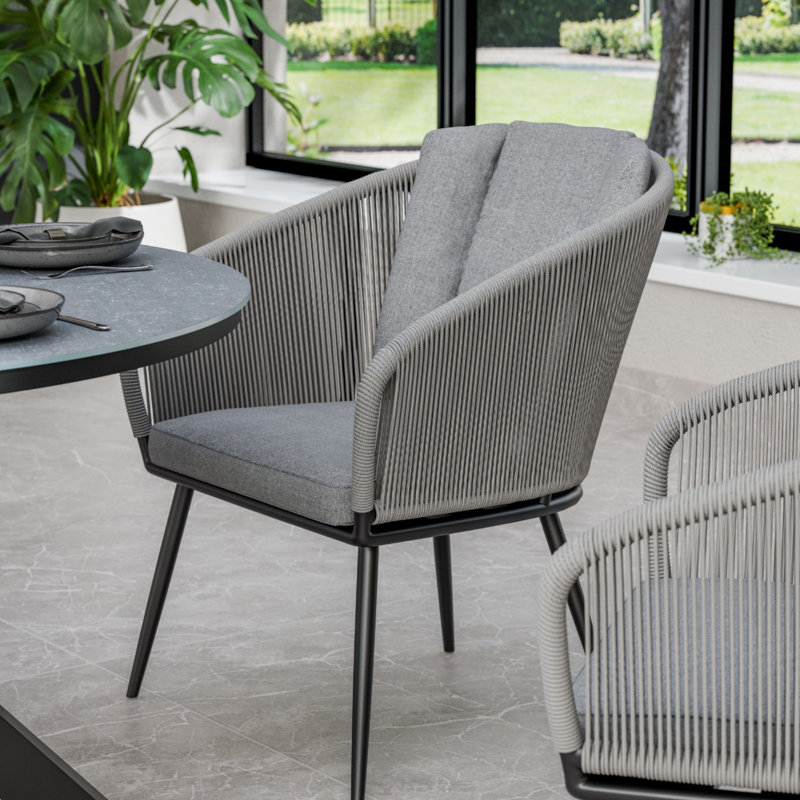 Aspen 120cm Round Dining set with rope chairs 