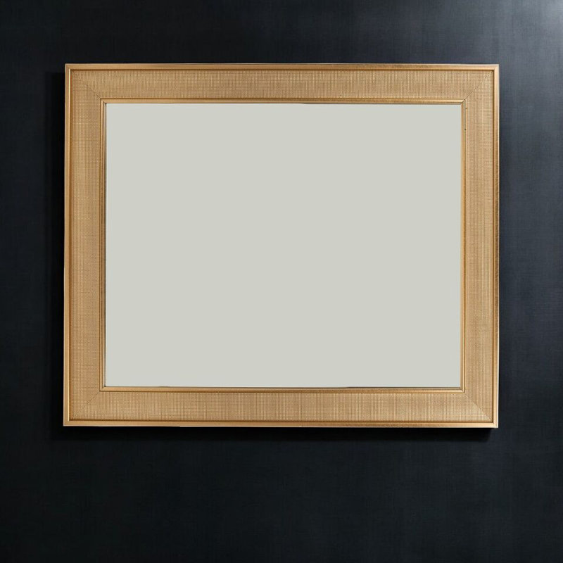 Hollins Solid Wood Rectangle Mirror, Silver