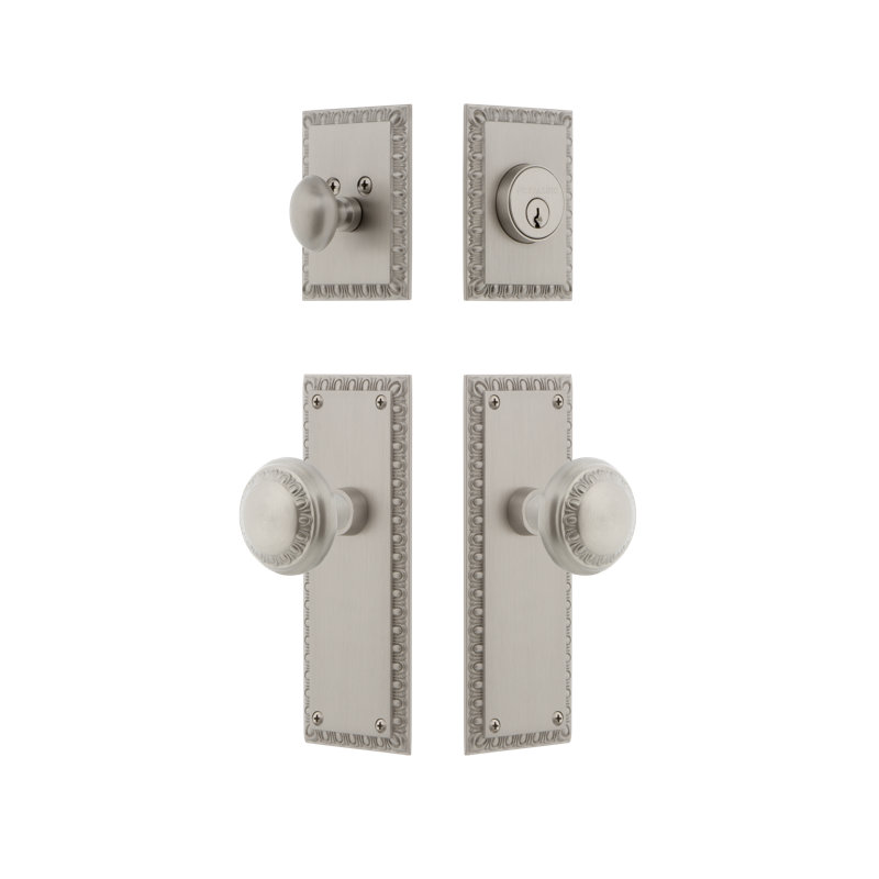 Ensemble d'entrée avec plaque néoclassique Nostalgic Warehouse, 2 3/8", Nickel satiné