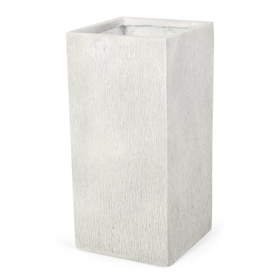 Planter - Antique White Magnesium Oxide Outdoor Flower Basin Shelf, 13.52 In. Depth, Width, 28.56 Height, 28.28 Lb, 30.5 Package 16.5 31.97 Lb Weight Container Holder,