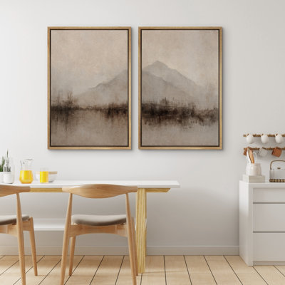 Mountain Landscape Vintage Illustrations Rustic Decor Living Room Decor BRC188