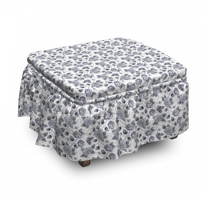 Housse pour repose-pieds romatic roses