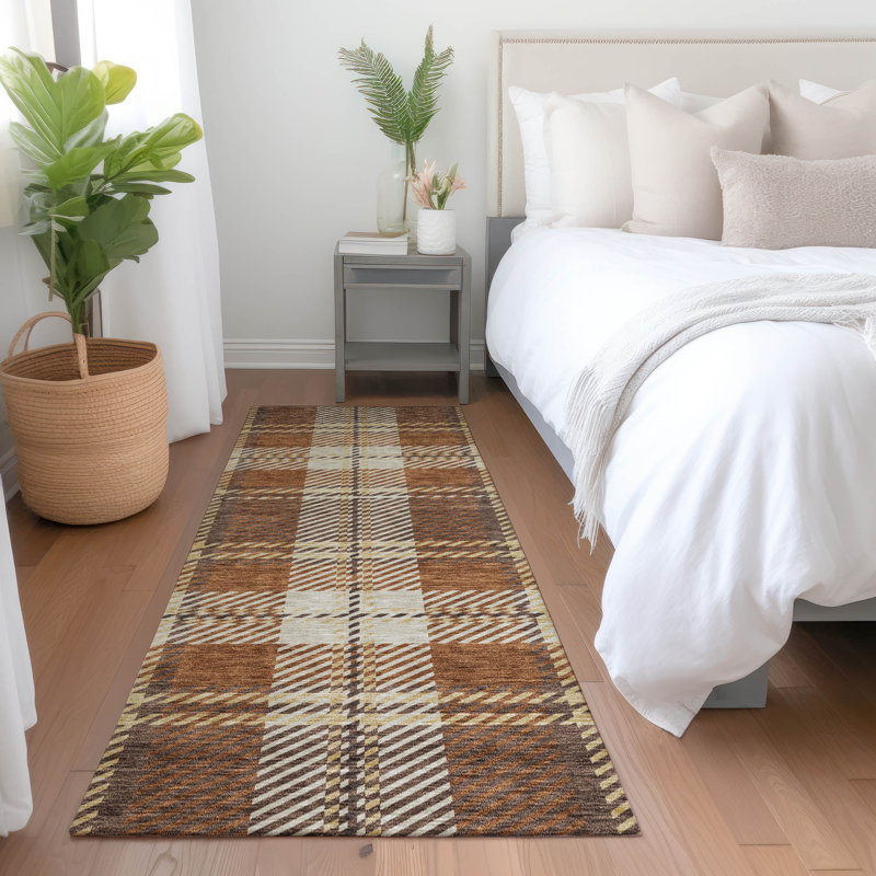 Premium Machine Washable Prisco Chocolate Rug, Runner 2'3" x 7'6"
