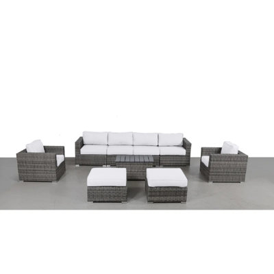 Denyah Fully Assembled 9 Piece Sofa Seating Group with Sunbrella Cushions | Fully Assembled Seating Set by Latitude Run