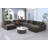 8-Person Chenille Sectional with Console and 2 Ottomans -1303107191