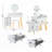 Dressing Table with LED Glass Top and Extendable Side Table