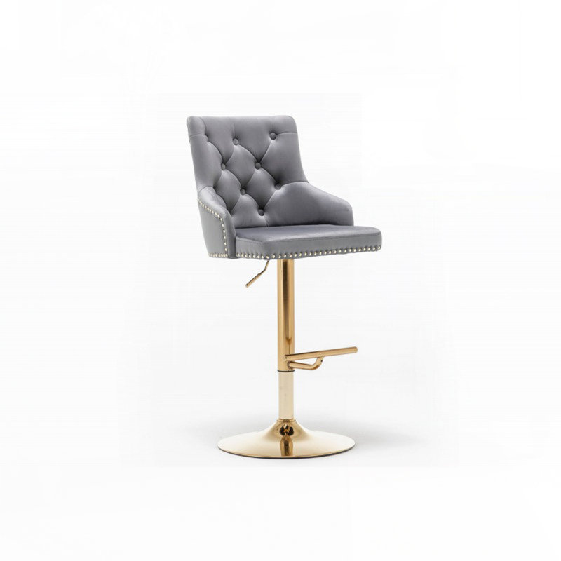 Tabouret de bar pivotant réglable, Gris