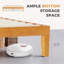 Lit plateforme en bois massif avec table de chevet 2 tiroirs Devries-130065709-131402120