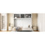 Lit blanc avec armoire et présentoir à vin, grand lit - Comfortable