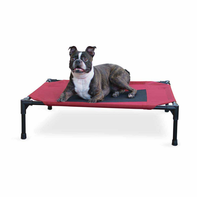 Lit de camp pour animal de compagnie Original, Moyen (l 32 po x P 25 po x H 7 po), Rouge / noir