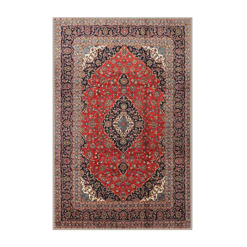 Tapis traditionnel rouge / noir / gris Das, Rectangle 5 pi x 7 pi