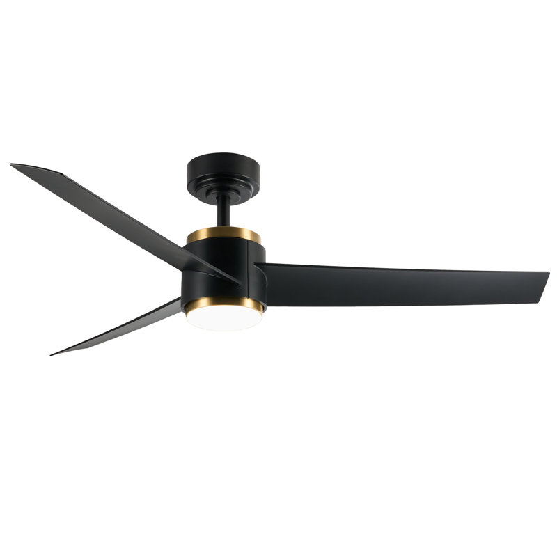 Caloundra 52" Ceiling Fan with Dimmable LED Light, Black