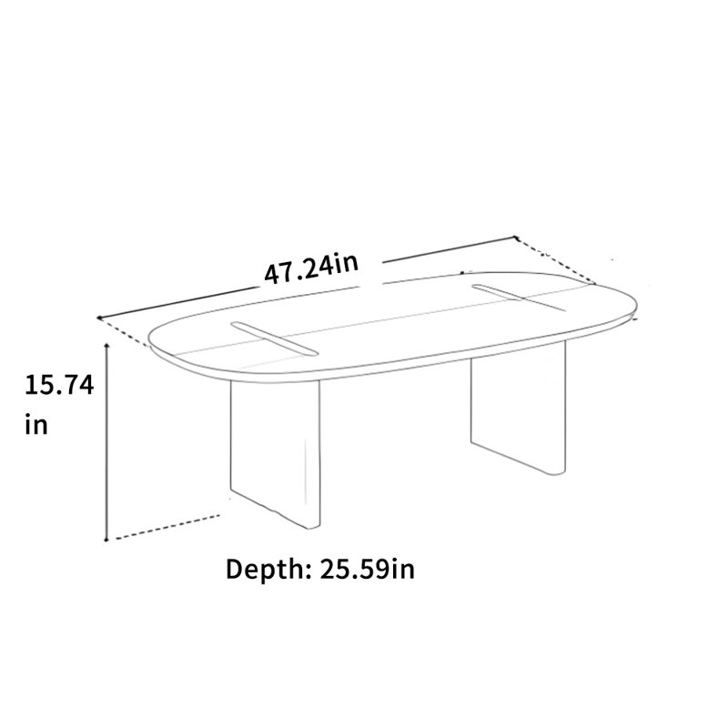 Table basse en bois massif avec motif trèfle, H 15,74 po x L 47,24 po x l 25,59 po