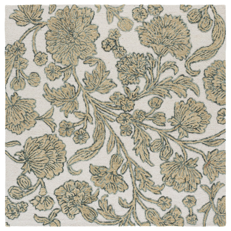 Jardin 333 Hand Tufted 80% Wool; 20% Cotton Floral Rug, Square 6'
