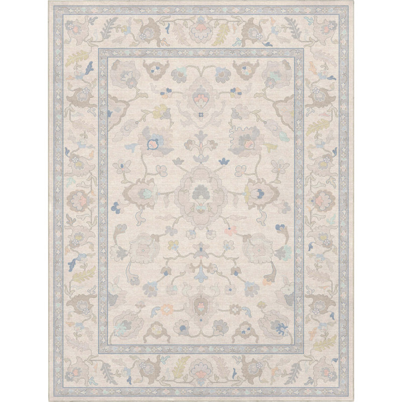 Tapis rose pastel Bungalow Adrith Konya, Rectangle 7 pi 7 po x 9 pi 10 po