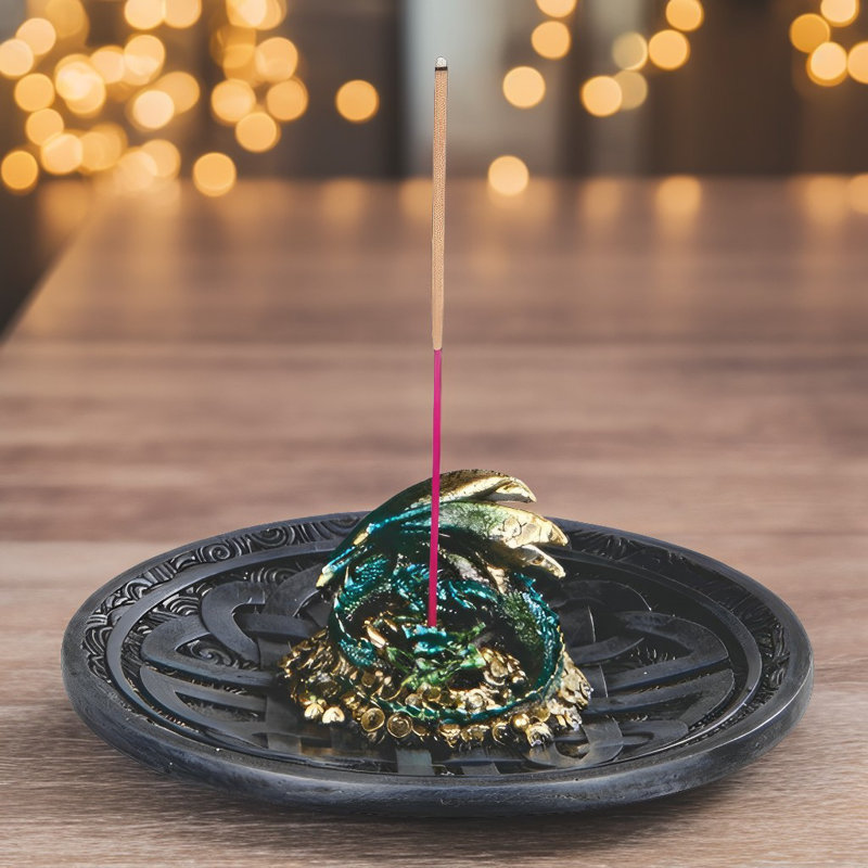 4.75"W Green Dragon Incense Burner