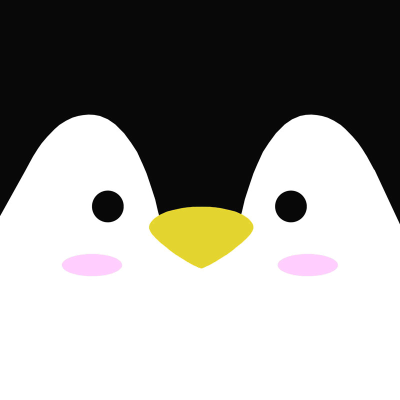 «Penguin Face», impression sur toile tendue, H 12 po x l 12 po