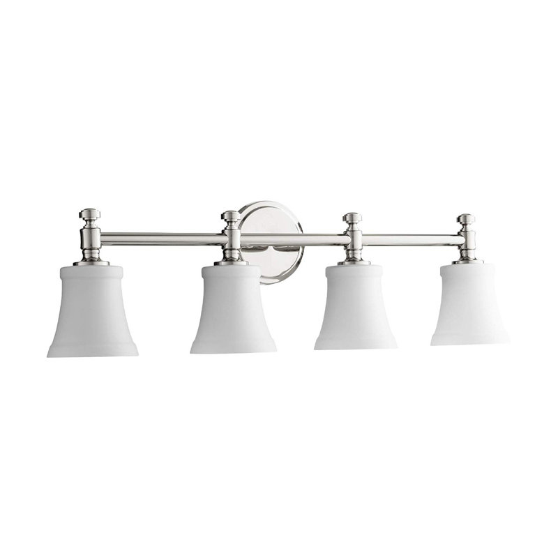 Lynette 4 - Light Dimmable Vanity Light, Aged Brass, White