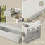 Lit de jour blanc multifonctionnel avec bureau hydraulique et tiroirs de rangement-1031138329