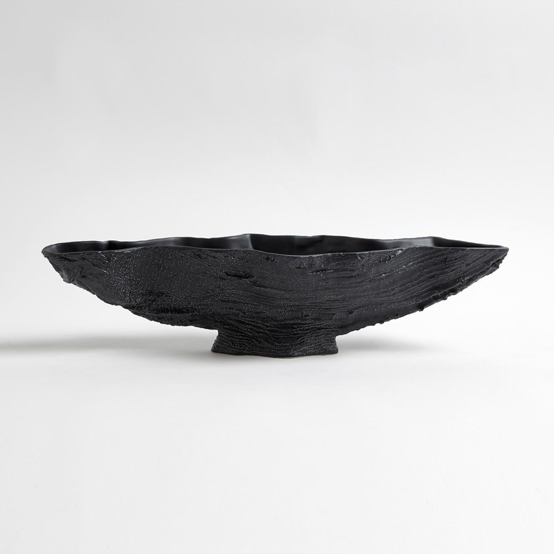 Serpentine Lime Bowl, Matte Black