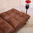 71" Mid Century Modern Leather Convertible Futon Twin Size With Adjustable Arms-1985894112