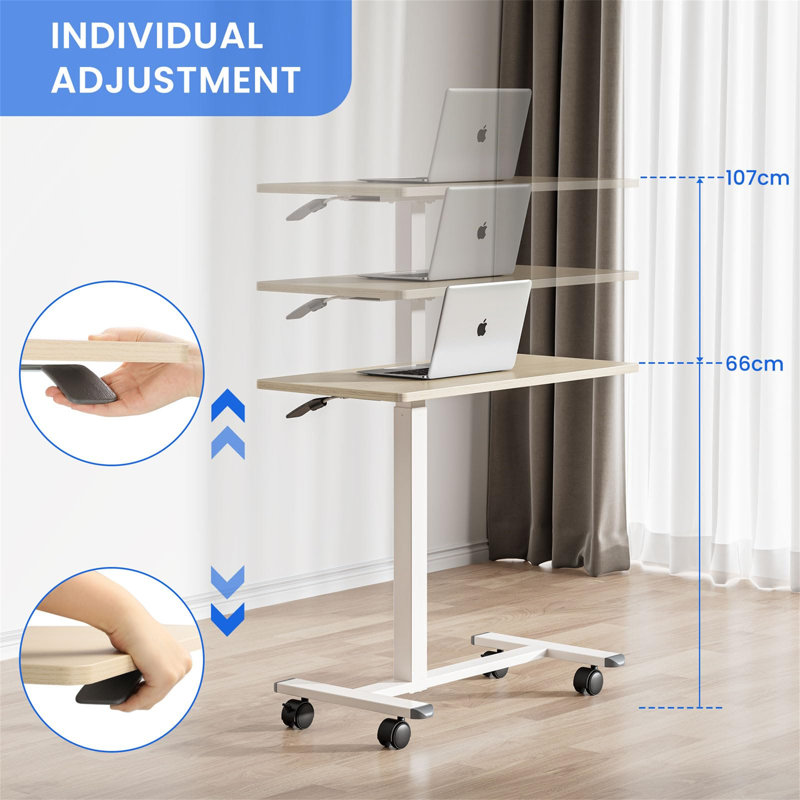 Shaunea Adjustable Standing Desk, Beige