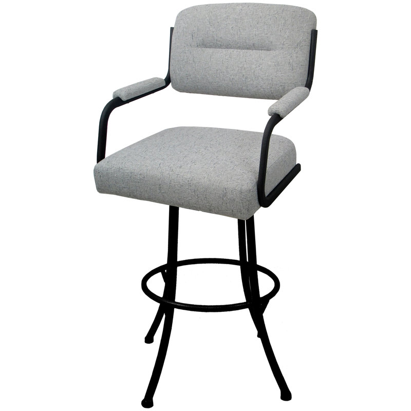 Tabouret de comptoir pivotant 26 po Meekah, Noir