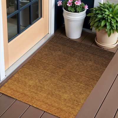 Tapis intérieur / extérieur dégradé 3 pi x 5 pi chocolat et brun