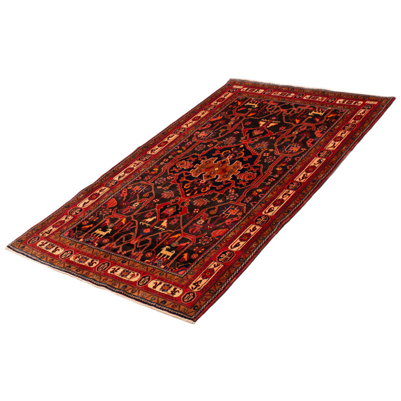 Tapis rectangulaire unique en laine de style années 1990 5 pi 2 po x 9 pi 1 po Dellar
