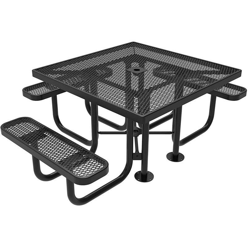 Table de pique-nique carrée 46In., Noir