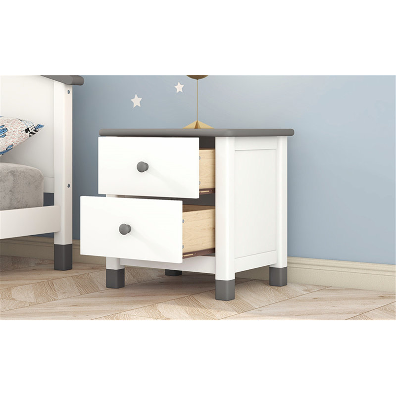 Table de bout Orsay de 20,5 po de hauteur, Blanc / gris