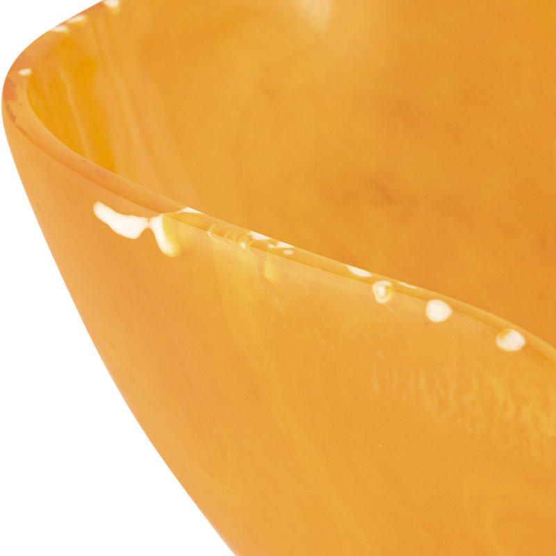 Petit grand bol à fruits en résine orange de 13,3 po de diamètre Olwen, Orange