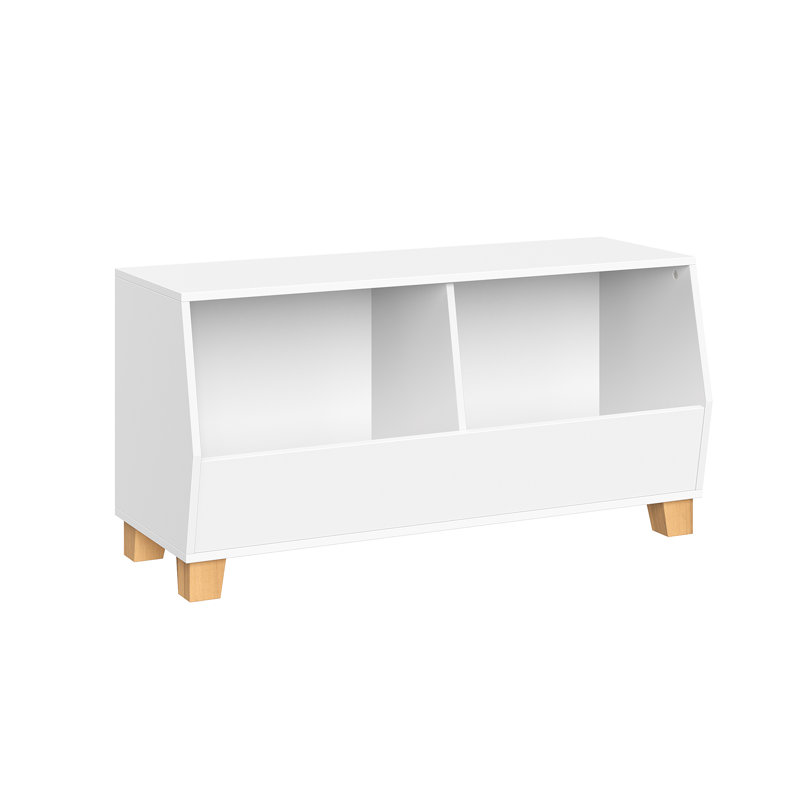 RiverRidge Kids Catch-All 35in Toy Storage Organizer with 3 Cubbies and 2 Storage Compartments - White