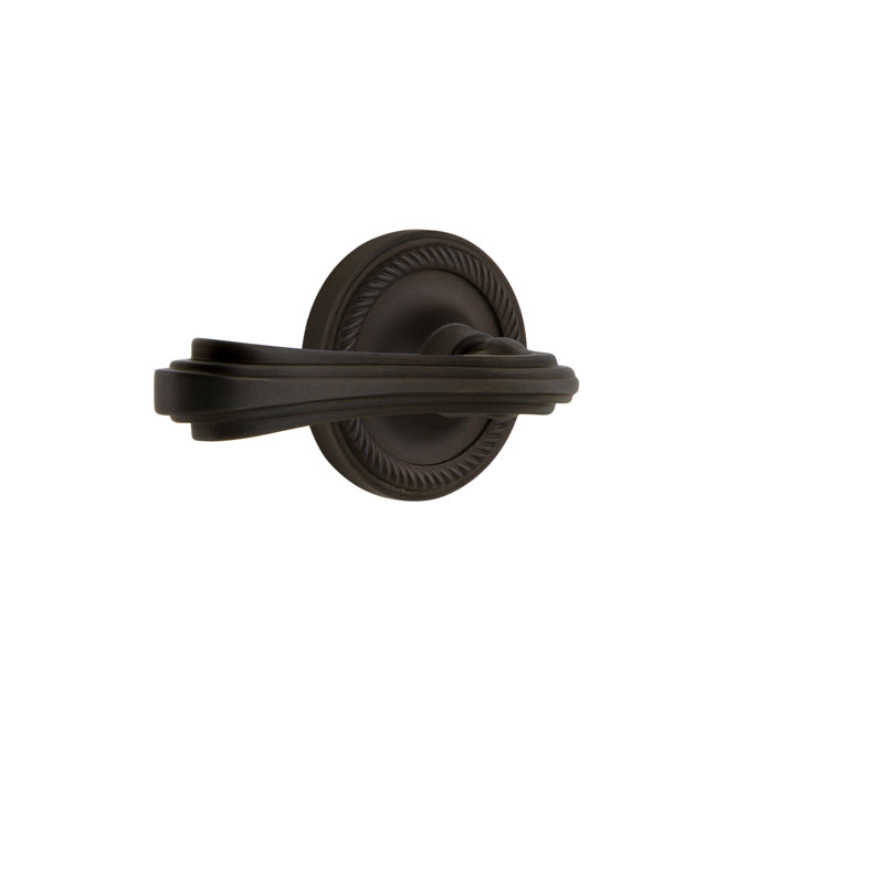 Rope Rosette Single Dummy with Fleur Lever, Left Handed, Oil-Rubbed Bronze
