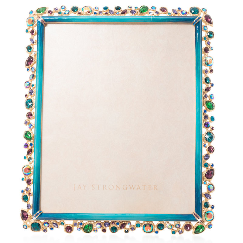 Bejeweled Collection Metal Picture Frame, Teal, 8" x 10"