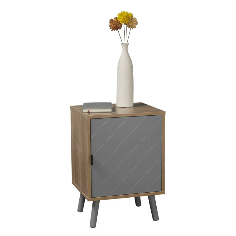 Dillard 40cm W Particle Board / Chipboard Bedside Table, Oak/Grey
